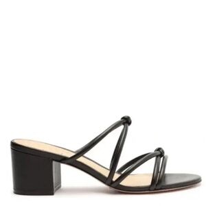 SCHUTZ Black Strappy Block Heel Sandals